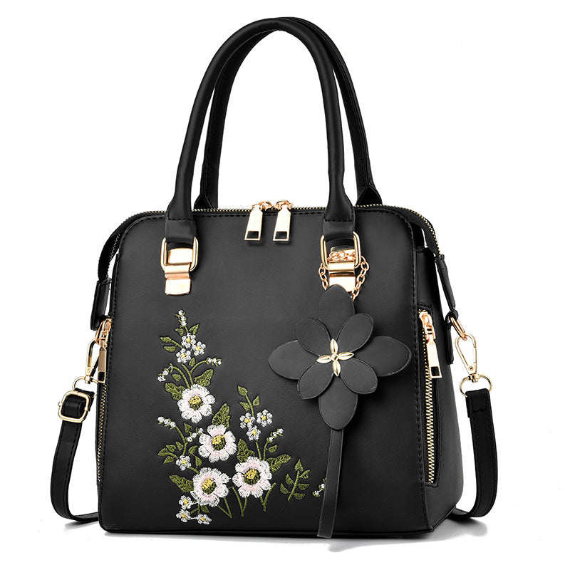 Flowers Embroidered Handbag