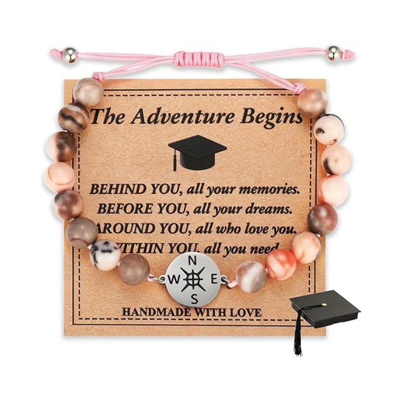 Inspirational compass bracelet graduation gift