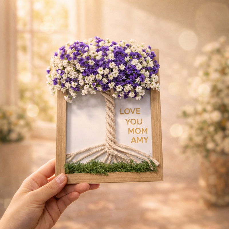 Personalized Mother's Day Dried Flower Tree Frame