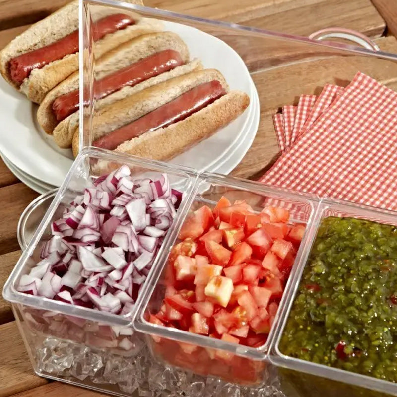 Ice Chilled Condiment Tray Set