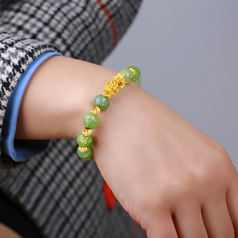 3D Hard Gold 99 Obsidian Sand Gold Pixiu Bracelet