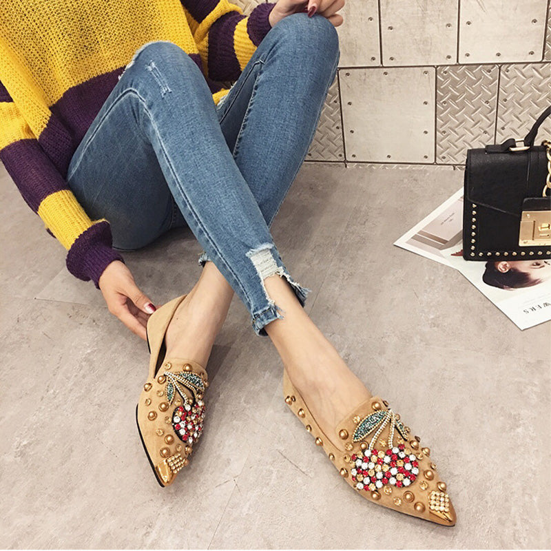 Cherry Rhinestone Stud Shoes