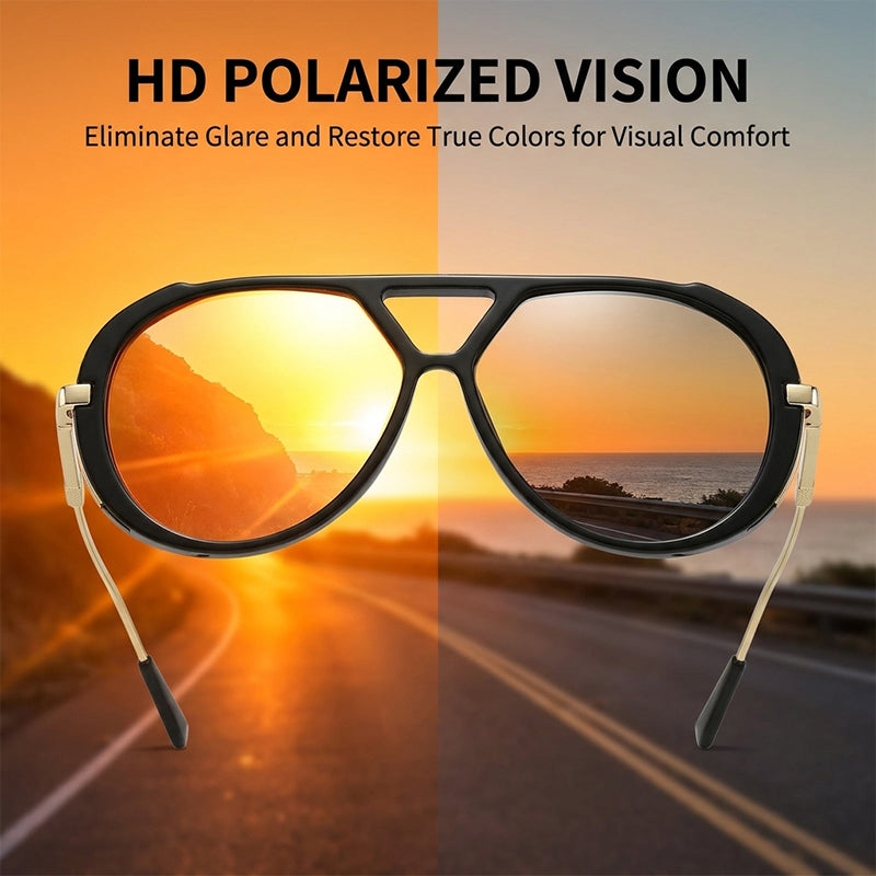 Retro Double Beam Face-Slimming Sunglasses