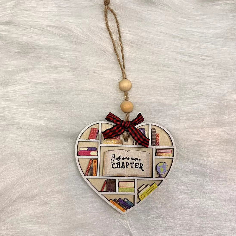 Christmas Heart Bookshelf Pendant