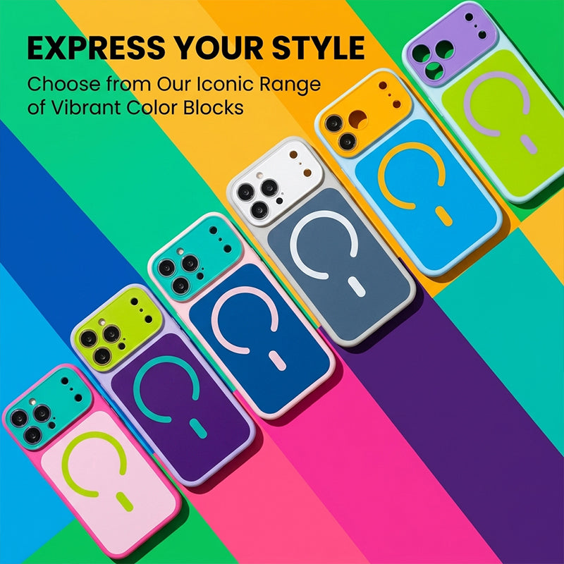 Dopamine Color Block Magnetic Phone Case