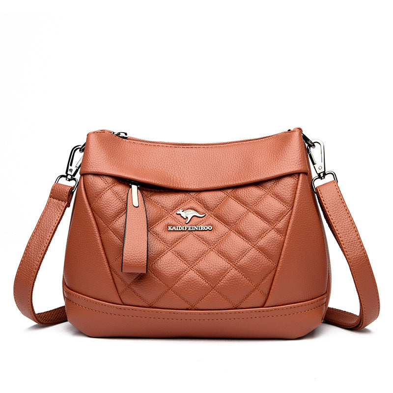 Rhomboid Pebbled Leather Bag