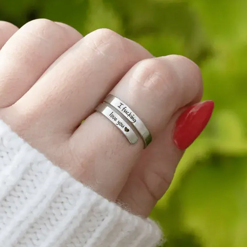 Engraved Heart Spiral Wrap Twist Vintage Promise Rings