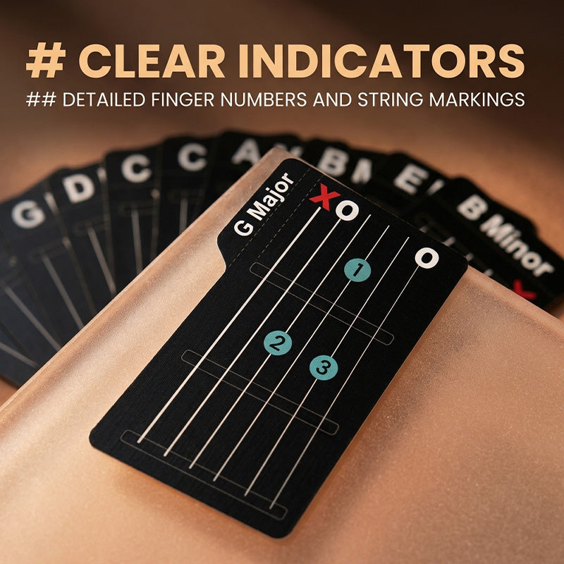 Guitar Chord Learning Cards for Beginners