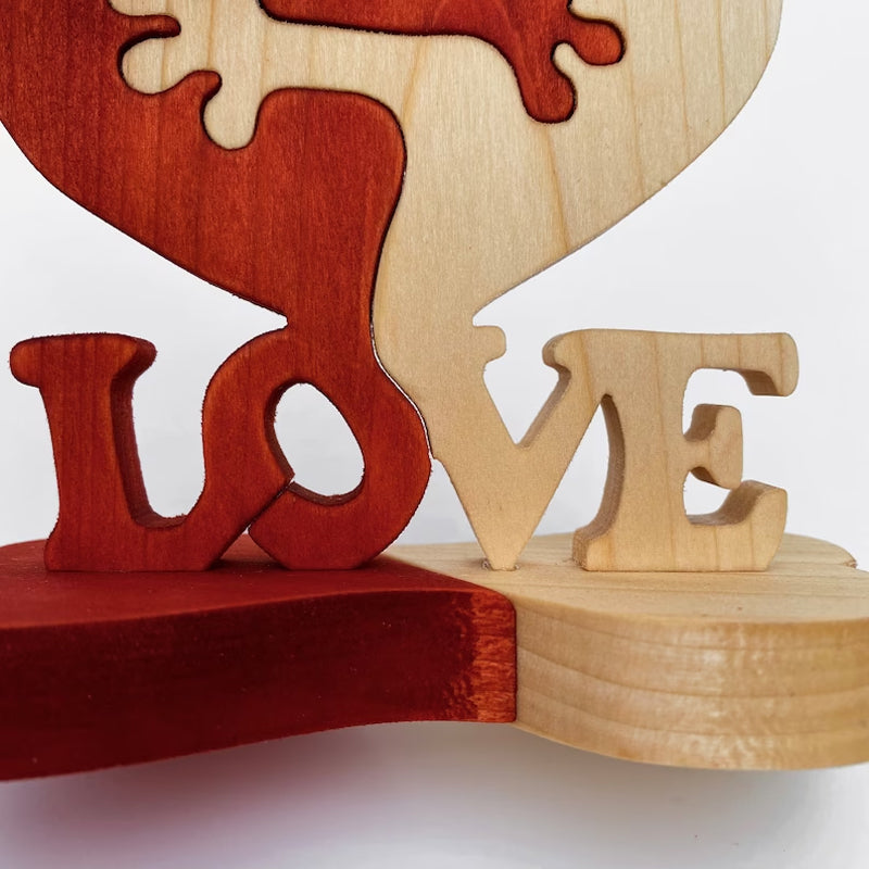 Wooden Heart of Love Ornament