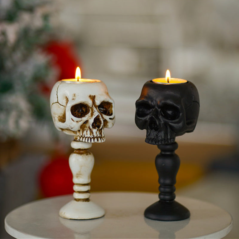 Cubic Skull Pillar Candle Holder