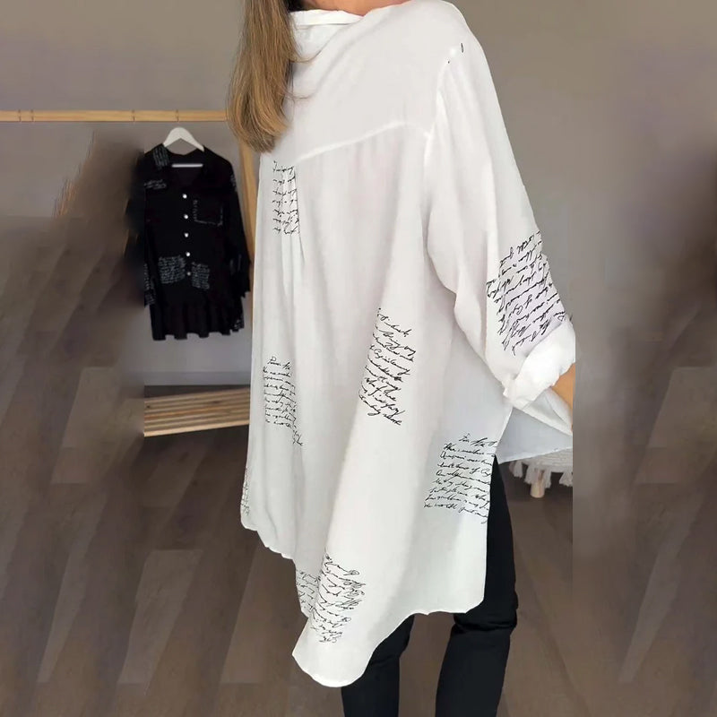 New Letter Print Fashion Lapel Shirt-Pre Sale