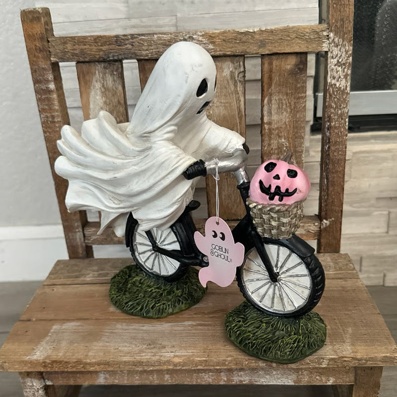 Cute Ghost Biker Figurine