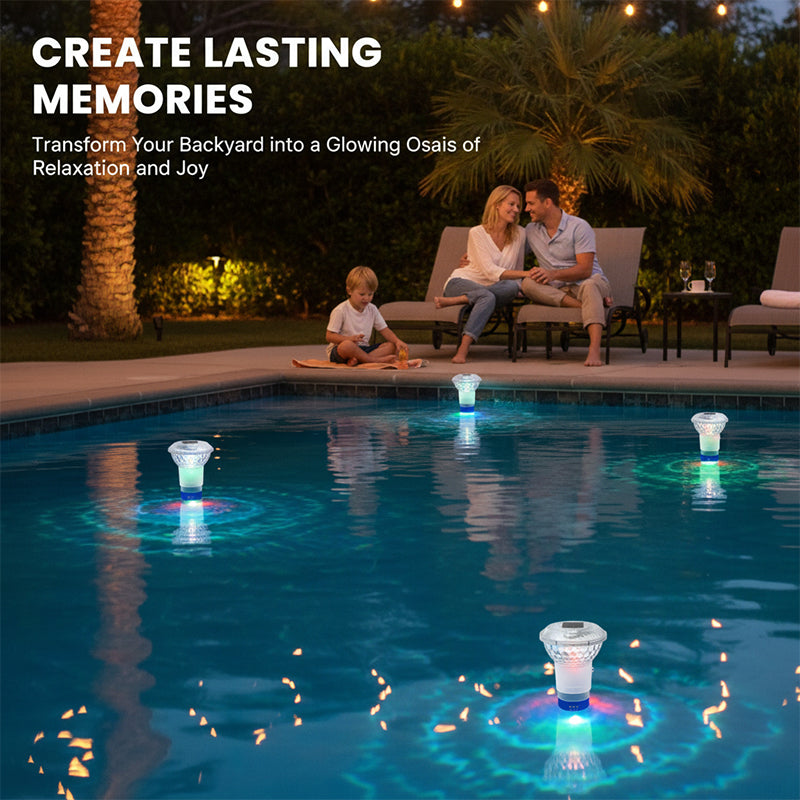 ✨Solar Pool Chlorine Floater with Colorful Lights✨