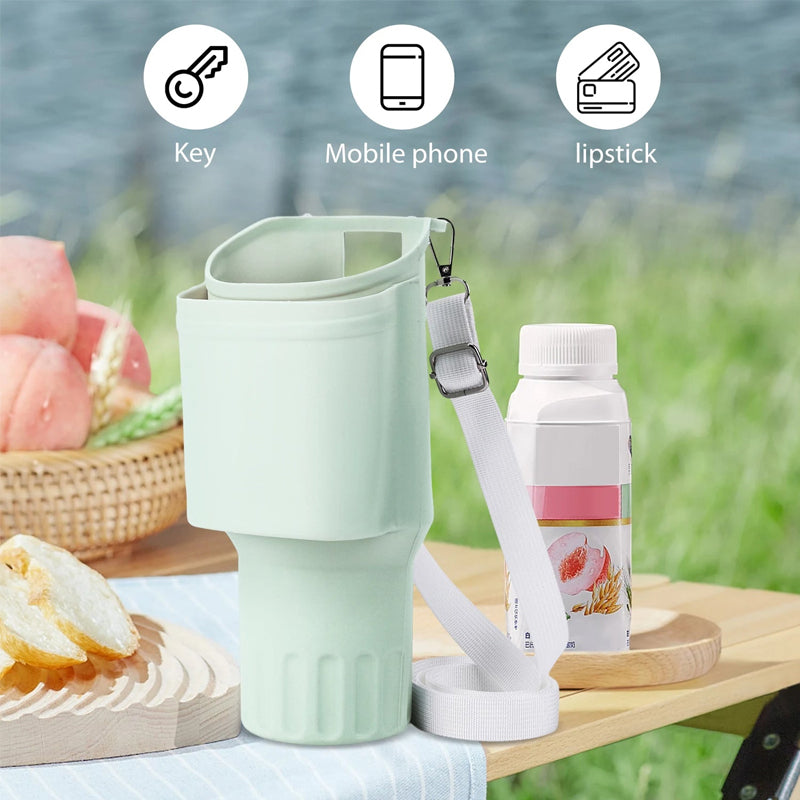 Thermos Cup Silicone Holder Phone Storage Bag With Lanyard