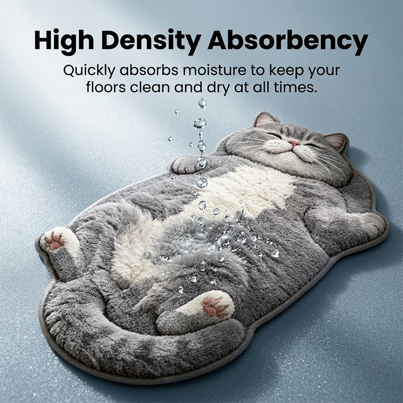 Lazy Cat-Shaped Faux Cashmere Rug