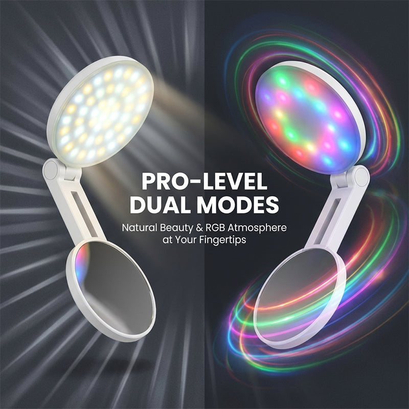Magnetic RGB Selfie Ring Light with Mirror