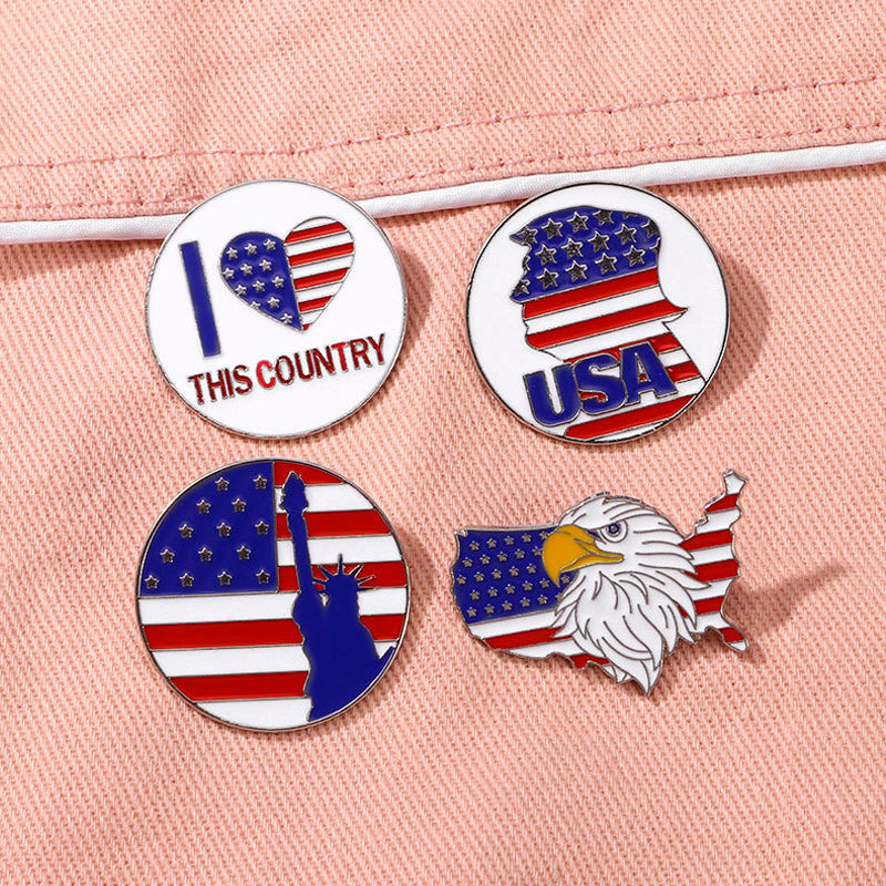 Independence Day Brooch Badge