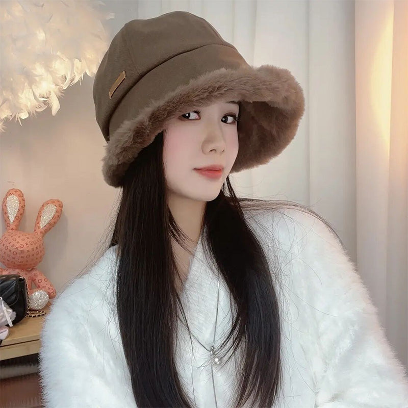 Winter thick plush ear protection hat