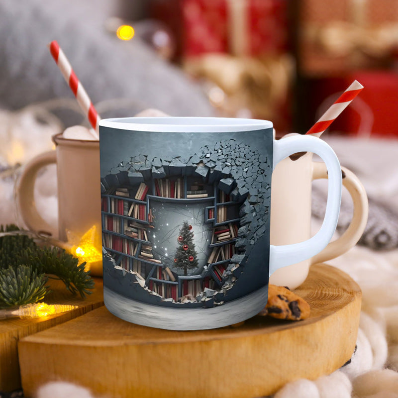 3D Bookshelf Coffee Mug