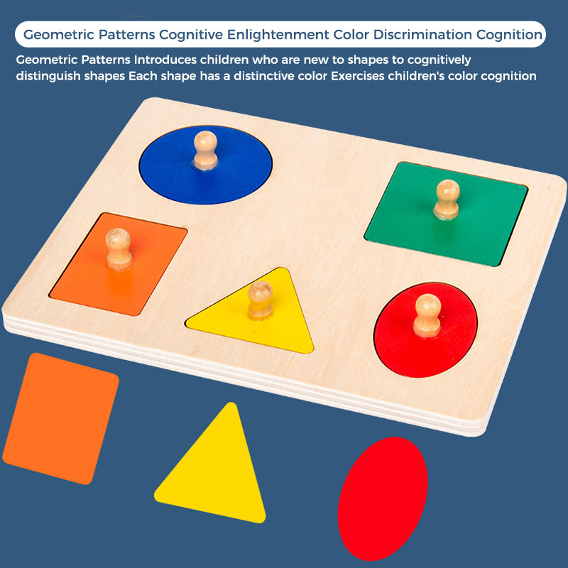 Montessori Wooden Sorting Game with Geometric Shapes