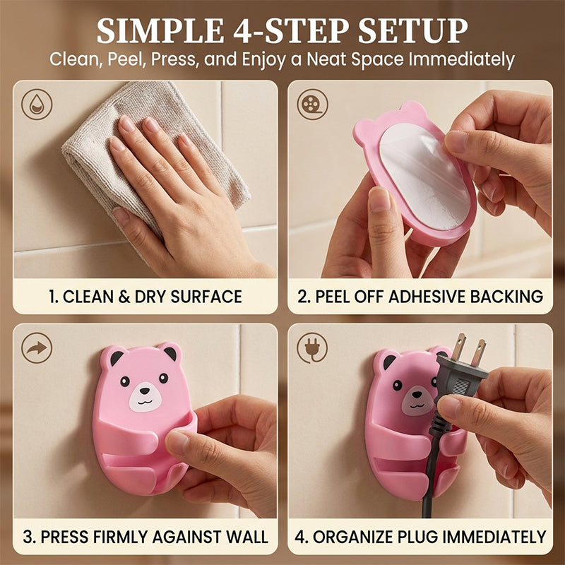 Strong Adhesive Wall Plug & Cord Organizer