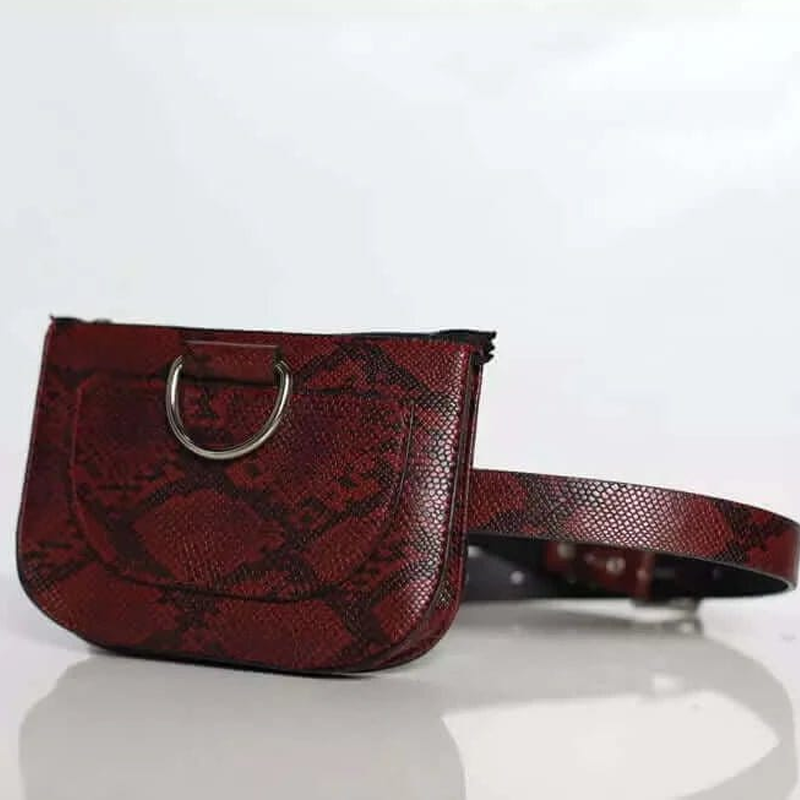 Snake Print Half Round Waist Bag