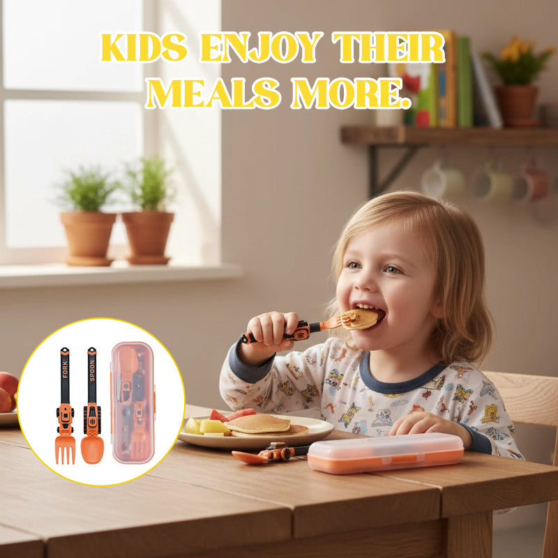 Kids’ Construction Vehicle Utensil Set