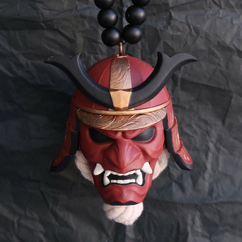 Japanese Oni Mask Car Rear View Mirror Ornament