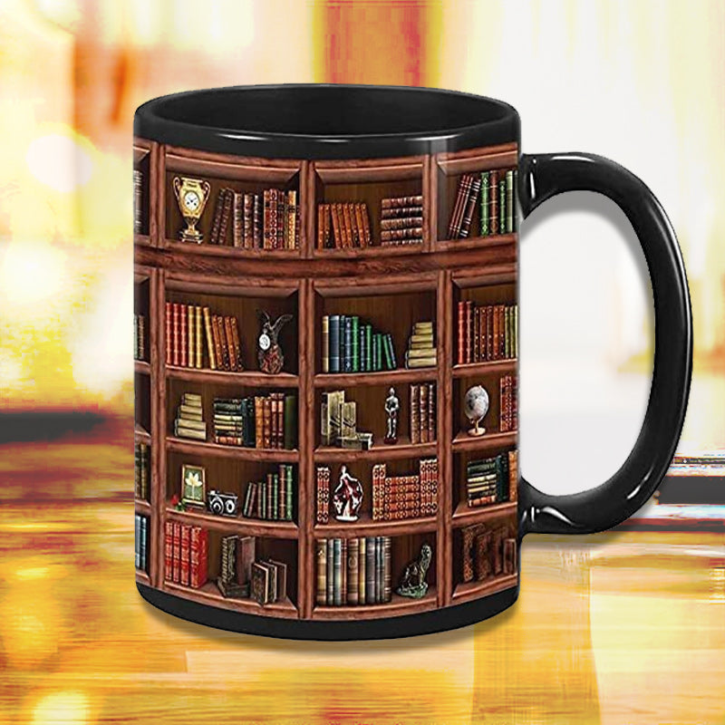 Bookshelf Cat Mug