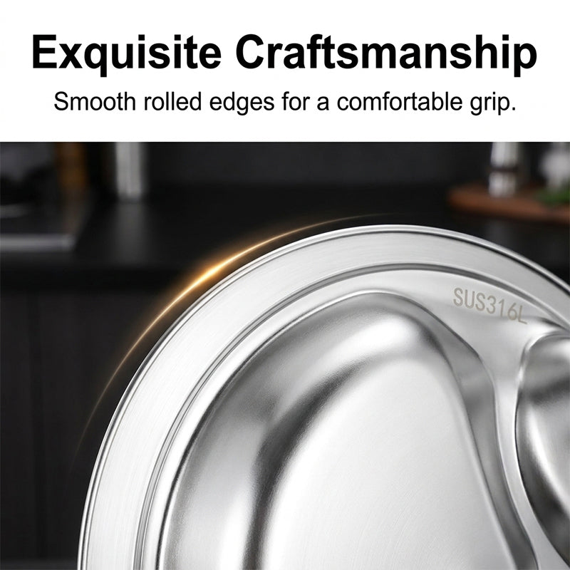4 Compartment Stainless Steel Divided Plate