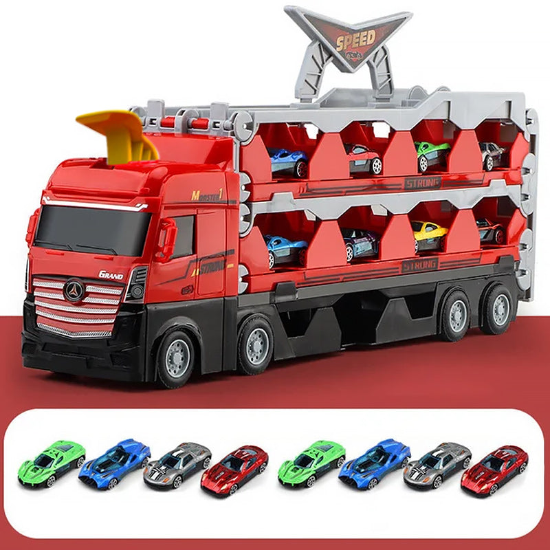 Mega Hauler Truck With Ejection Race Track