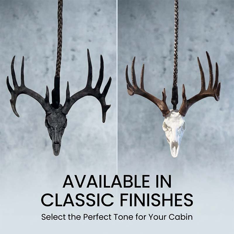 Whitetail Deer Skull Rearview Mirror Hanger