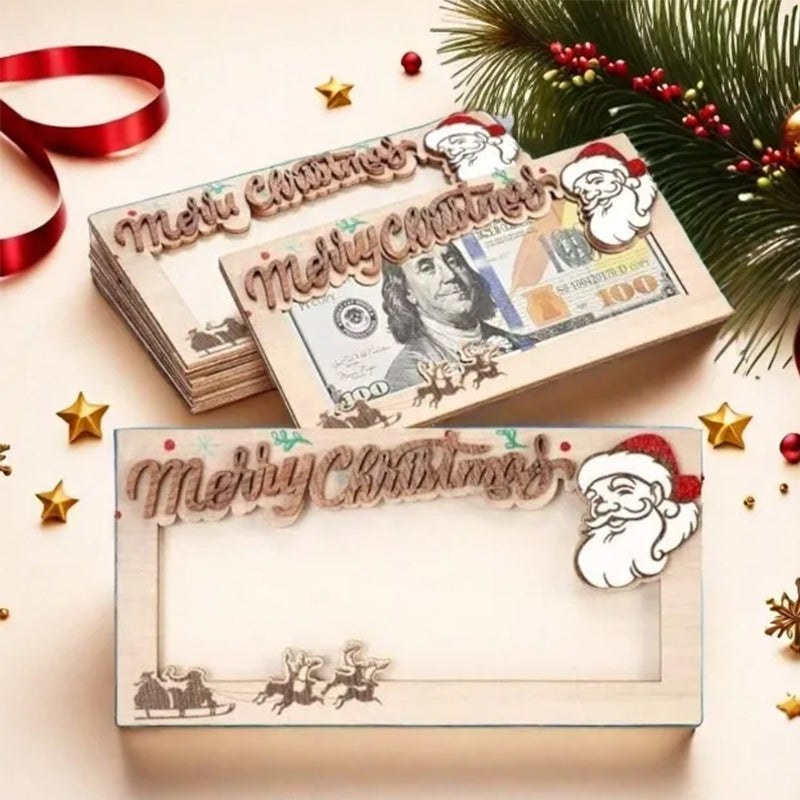 Christmas wooden wallet