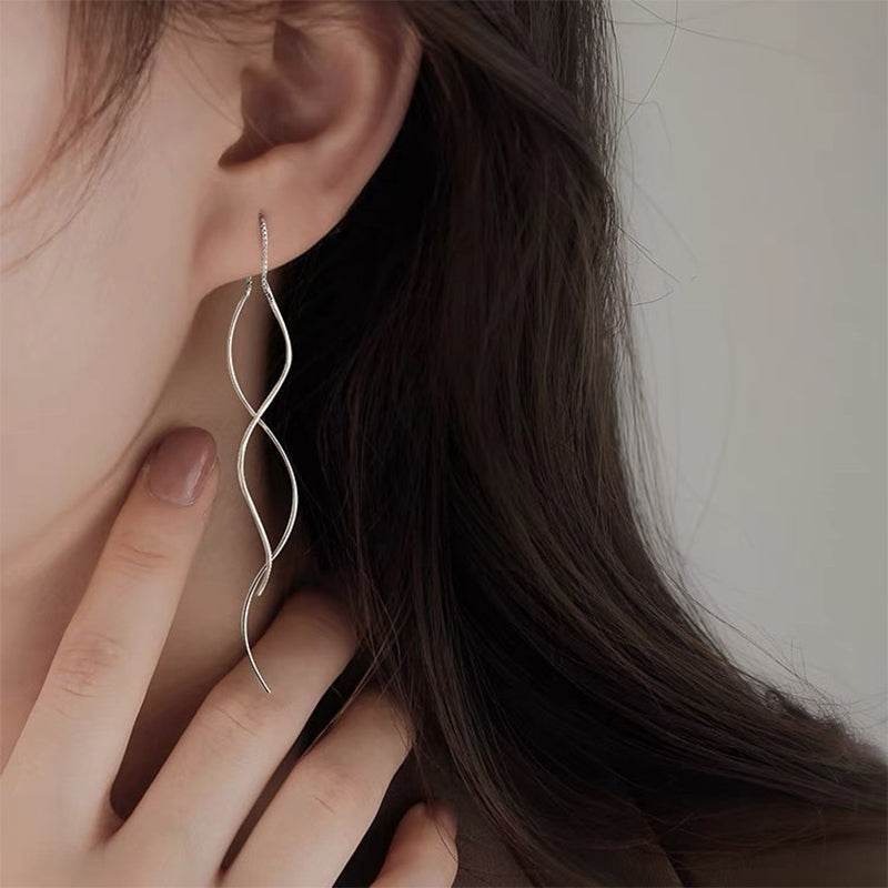 Double Wave Threader Earrings