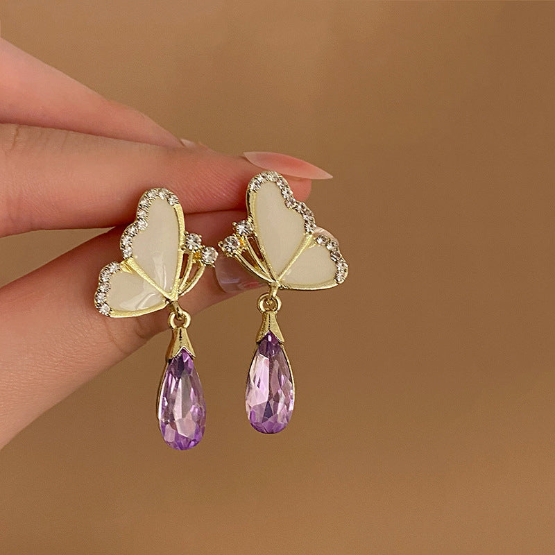 Purple Butterfly Earrings