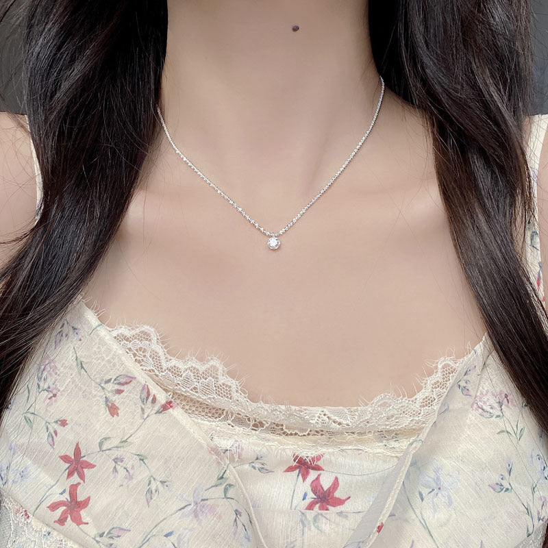 Six Prong Moissanite Necklace