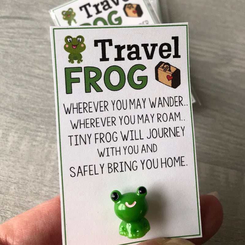 TRAVEL FROG mini adorable froggy Greeting Cards