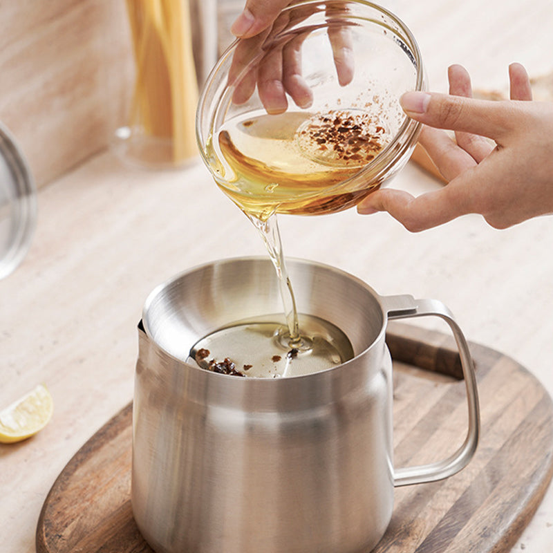 2-in-1 304 Stainless Steel Multifunctional Oil Strainer Pot