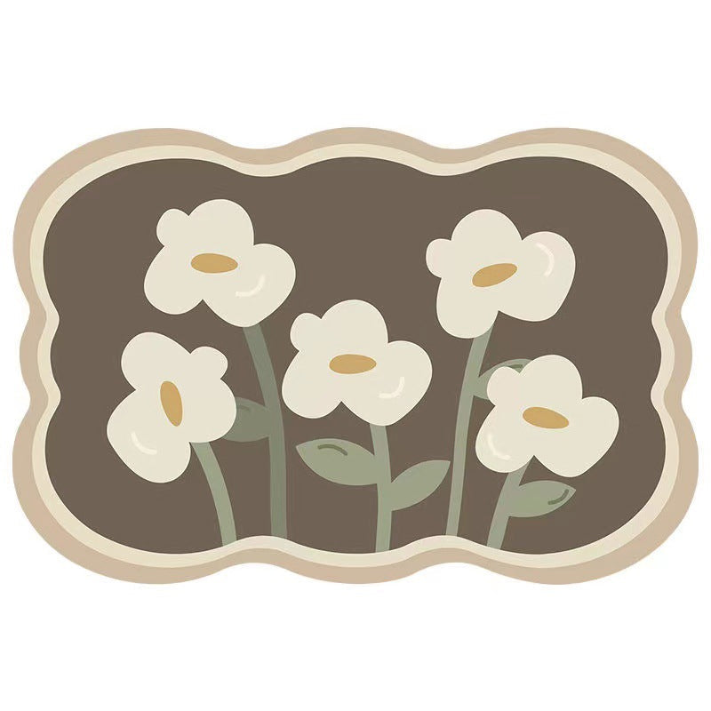 Super Absorbent Flower Non-Slip Mat