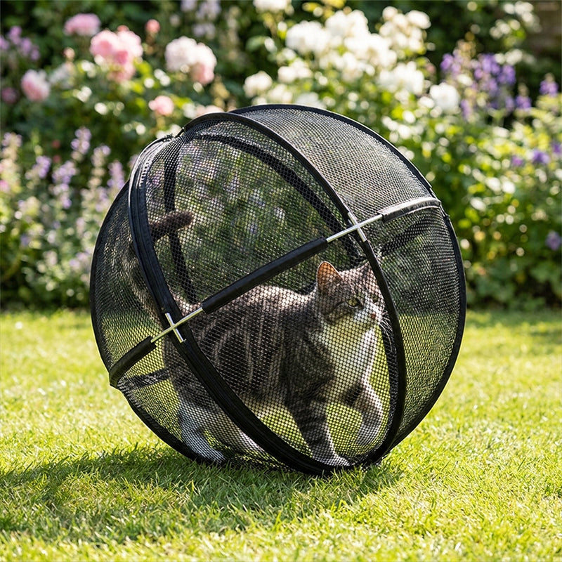 Rolling Outdoor Cat Ball Enclosure