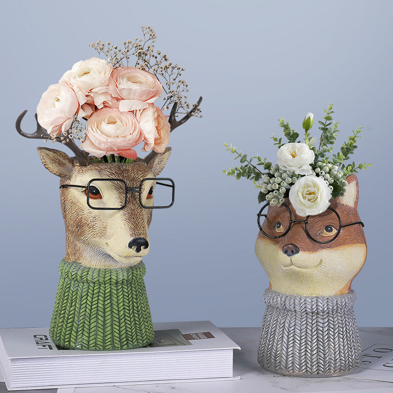 Resin Animal Flower Pot