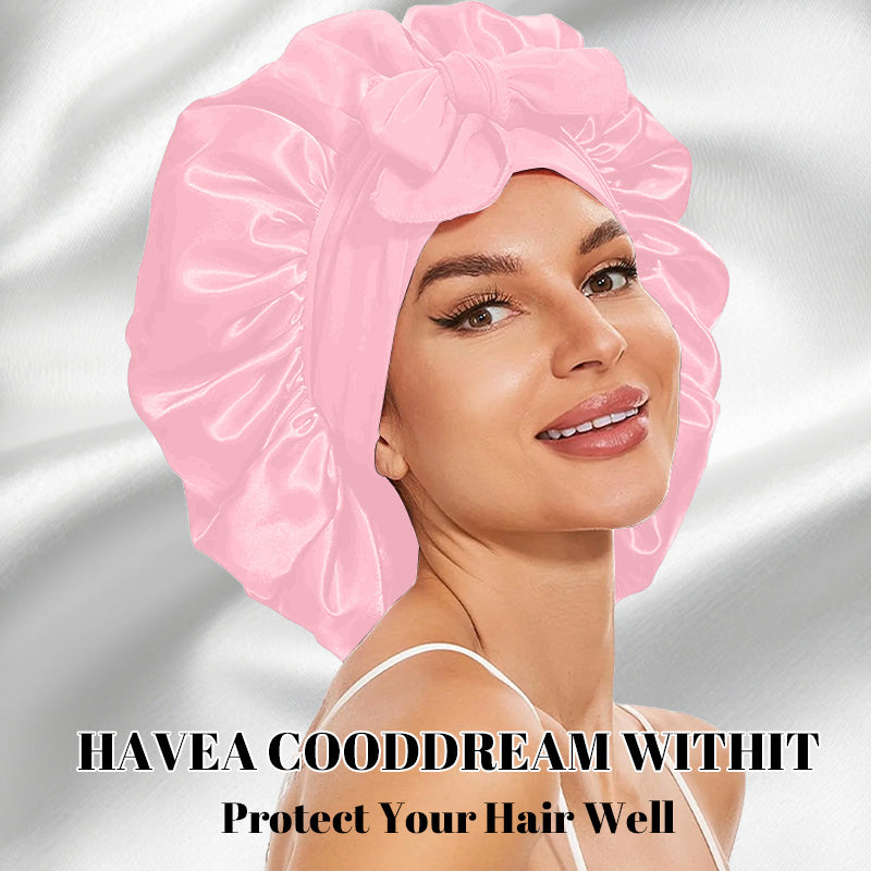 Bow Stretch Wide Brim Floppy Sleeping Hat