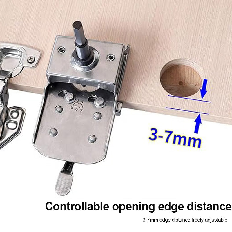 Adjustable hinge hole device