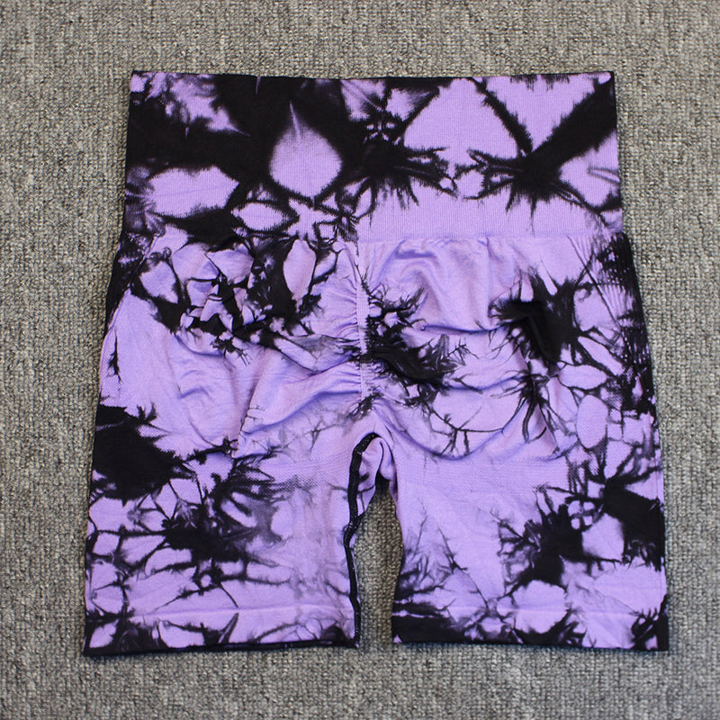 Professional Tie Dye Seamless Yoga Shorts