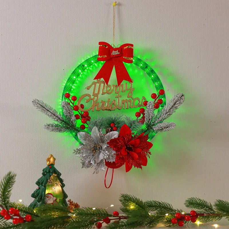 Christmas wreaths with LED light