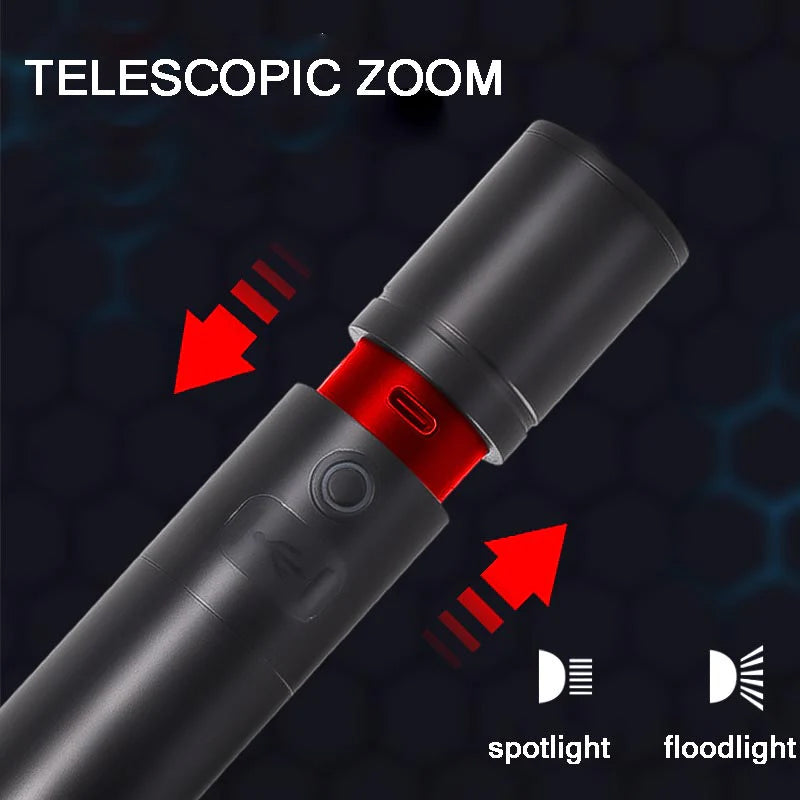 Multifunctional White Laser LED Flashlight
