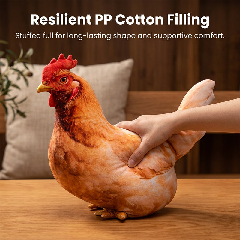 Chicken-Shaped Plush Pillow