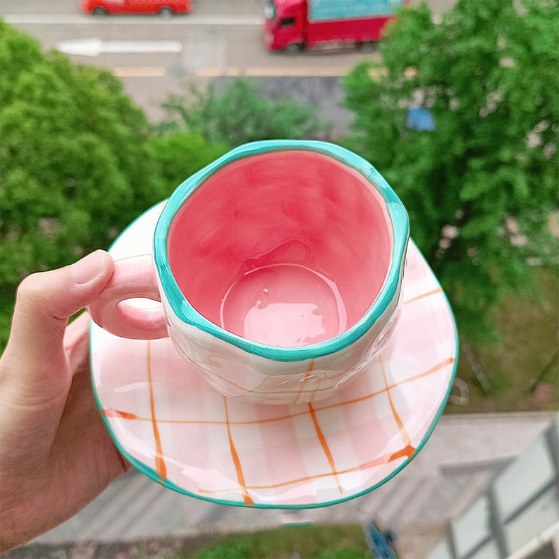 Handpainted Flower Ceramic Mug