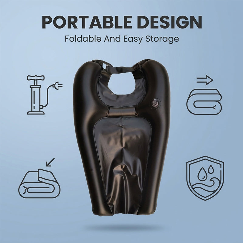 Inflatable shampoo basin