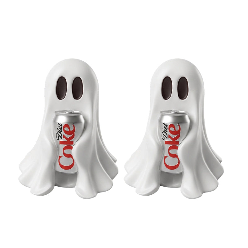 Resin Ghost Statue Holding Soda Can